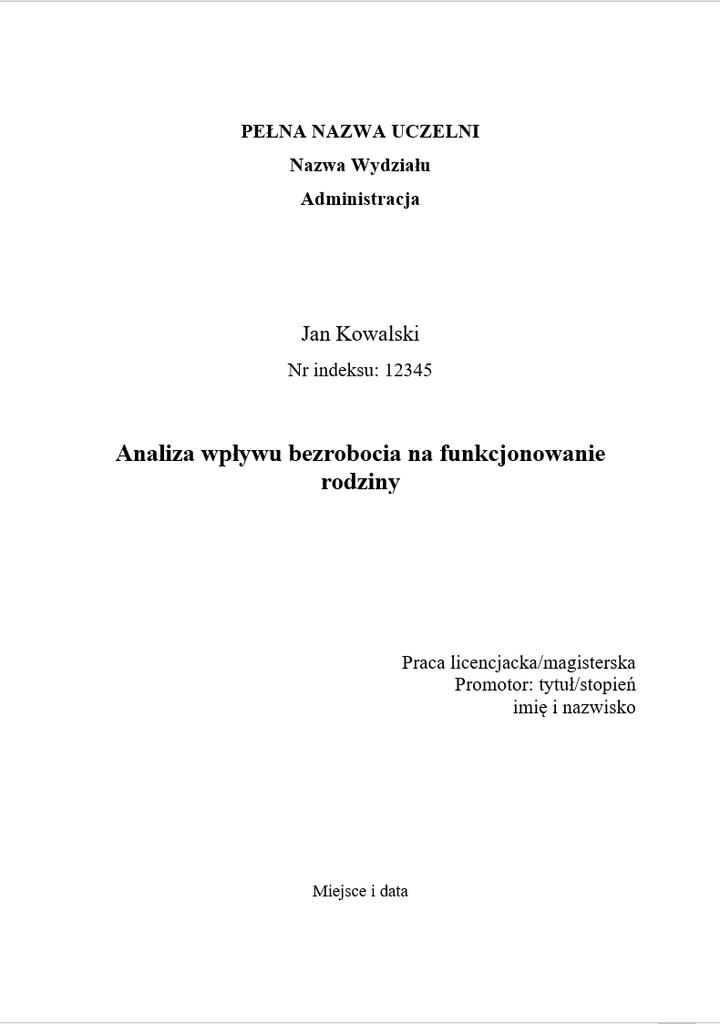 Dobór czcionki do pracy licencjackiej