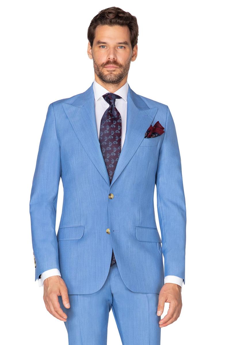 Buty do błękitnego garnituru